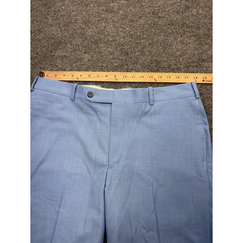 RC by Tom James Mens Size 37 Light Blue Textured Flat Front Tailored Shorts Top - Picture 2 of 5